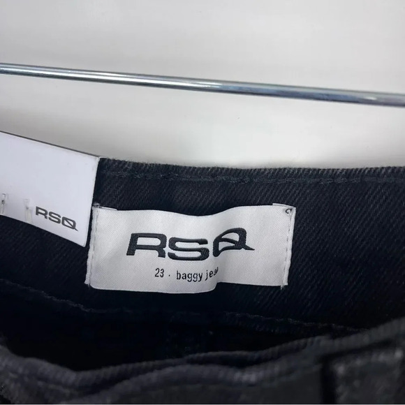 NEW RSQ Black Distressed High Rise Baggy Jeans Straight Leg Women's Size 23 - Picture 10 of 10